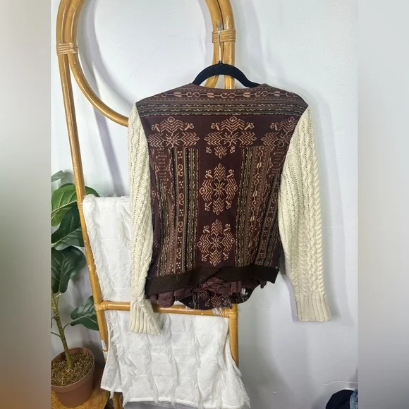 Anthropologie Lilka Purple Brown Patterned Jacket sz M - Picture 2 of 5